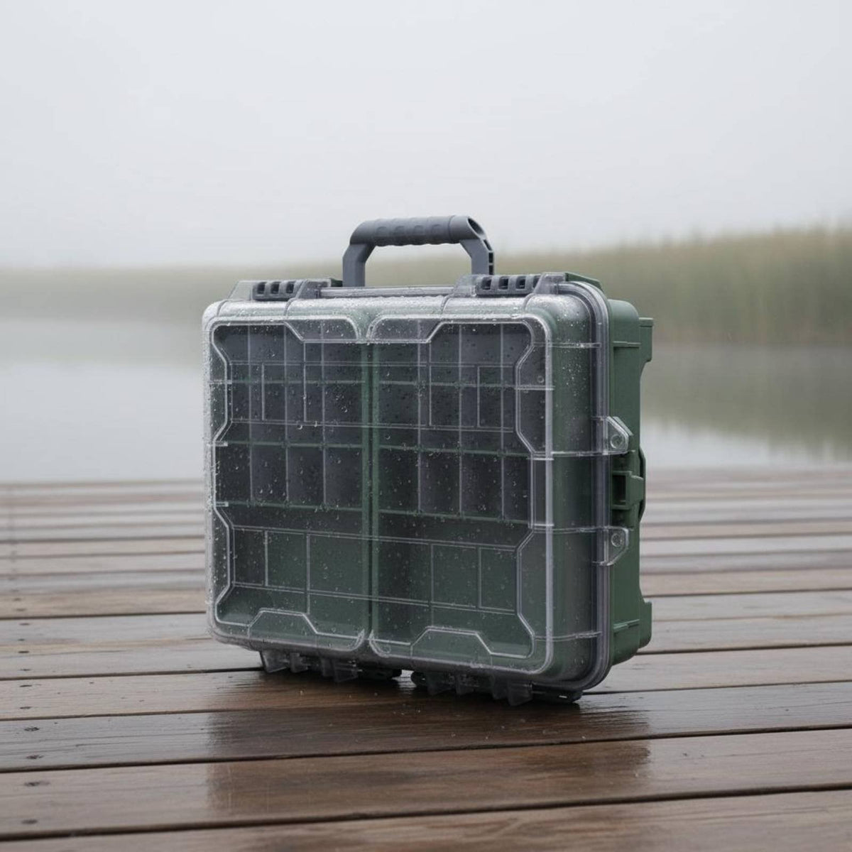 Fishing Tackle Box Large Capacity Double Layer Tackle Box Portable Storage Case for Anglers, Boat