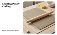 Clay Rolling Pin Solid Wood Pottery Tools Set Polished Surface for Home Studio