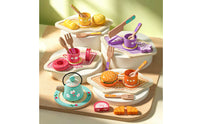 Role Playing Wooden Tea Party Set Educational Wooden Afternoon Tea Set Eco-Friendly Wood for Preschoolers, Toddlers, Kindergarten, Playroom
