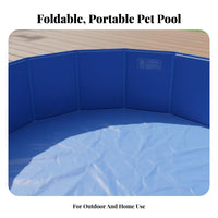 Sturdy PVC Material Foldable Dog Pool Easy Setup Collapsible Dog Bathtub With Drain Plug Foldable Pet Pool Multipurpose for Dogs, Pets, Kids, Outdoor, Indoor, Backyard, Patio