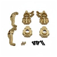 Front C-Shaped Hub Carrier and Steering Block Kit CNC Machined Brass Steering Joint Axle Cover Cover Set Performance Upgrade Brass Front Axle Housing