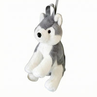 Dangling Legs Soft Toy Husky Backpack Soft Furry Realistic Husky Soft Toy Bag Top Hanging Loop Stuffed Dog Backpack for Display