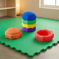 Balance Stepping Stone Lightweight Stepping Stone with Textured Surface Stackable Sensory Toy for Young Children, Kids, Kindergarten, Playroom