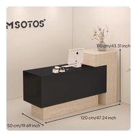 Commercial Checkout Counter Multi-Functional Modern Front Desk with Counter Spacious Storage Modern Front Desk for Receptionists, Office Lobby