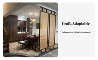 Chinese design Folding Woven Panel Screen Movable Room Divider Portable Privacy Partition Foldable Design for Homeowners, Renters, Office Workers, Entrydirection, Bedroom, Dressing Area, Studio Apartment
