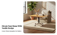 Nordic Design Adjustable C-Shaped Table Mobile with casters C-Shaped Couch Table Foldable surface Household Furniture Space-Saving for Apartment Dwellers, Homeowners, Remote Workers, Living Room, Small Spaces, Bedroom, Home Office