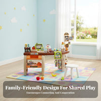 Kids Grocery Store Playset Lights and Sounds Toy Register Playset Working Product Identifier Supermarket Checkout Counter Toy for Playroom, Daycare