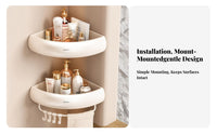 Triangular Corner Shelf Drill Installation Shower Organizer No Bathroom Organizer for Residents, Students, Dorm Room, Toilet, Kitchen