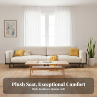 3-Person Upholstered Settee sturdy Wood Frame Upholstered Multi-Seater Couch Nordic Design Sofa for homeowners, Families, Lounge Area, Office, Bedroom