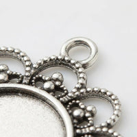 20mm Round Pendant Trays, Bezel Pendant Trays Jewelry Making, Round Bezel Pendant for Photo Lockets, DIY Jewelry Accessories