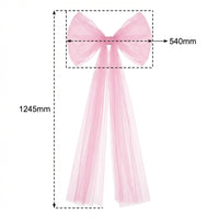 Tulle Tree Top Ornament Bow Festive Atmosphere Christmas Tree Top Ornament Bow Easy to Hang Wedding Chair Sash for DIY Enthusiasts, Home Stylists