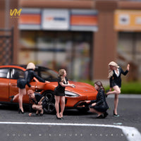 VM 1/64 Scale Set of 5 Female Sales Figures Hand-Painted Resin