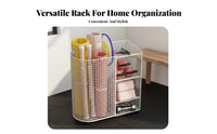 Exercise Mat Storage Rack With Wheels Home Gym Equipment Organizer Multi-Functional Home Gym Organizer
