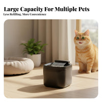 Large Capacity Automatic Pet Water Fountain Multi-Stage Filtration Automatic Cat Water Fountain Food-Grade Material Circulating Pet Waterer Waterfall Design for Cats, Dogs