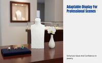 Resin Necklace Display Stand, Mannequin Jewelry Holder, Granular Texture, Countertop Display
