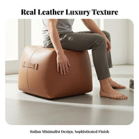 Minimalist Design Square Pouf with Handle Nordic Aesthetic Upholstered Footrest Cube Versatile Use Ottoman Long-Lasting Construction for Interior Designers, Homeowners, Entryway, Living Room, Home Office, Reading Nook