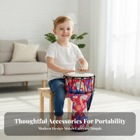 Safe and Odorless 8-Inch Djembe Portable Djembe Drum Lightweight Percussion Instrument Easy to Carry for Children, Beginners, Music Students, Gift Giving, School, Parties, Playroom