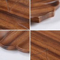 Walnut Wood Creative Fruit Tray with Lotus Design