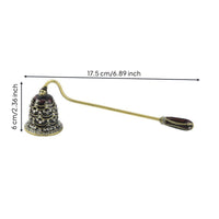 Ideal Gift Candle Snuffer Elegant Design Bell Candle Extinguishing Tool Smokeless Extinguishing Bell-Shaped Flame Snuffer Long-Lasting Metal Construction for Home Decor, Wedding, Dinner Party, Religious Ceremony