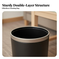 Stainless Steel Garbage Can Retardant Stainless Steel Trash Can Sturdy Double Layer Waste Bin for Business Owners, KTV Room, Restroom, Washroom