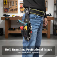 1680D Oxford Material Rotating Tool Pouch Multiple Pockets Screwdriver Pouch Heavy-Duty Work Gear Tear-Resistant