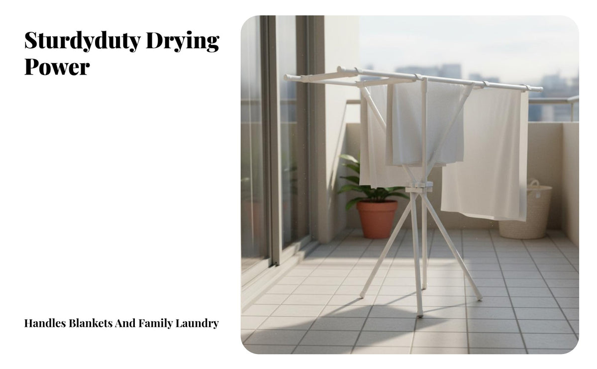 Foldable Drying Storage Areasaving Foldable Cross-Shaped Frame Clothes Rack Installation Garment Stand for Apartment Dwellers, Families, Balcony