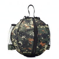 Zippered Single-Shoulder Basketball Bag Round Basketball Bag Soft Structured Mesh Ball Carrier Top Loop