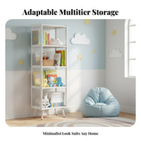Large Capacity Multi-Compartment Shelving Unit Space-Saving Staggered Compartment Shelving Unit Modern Design shelving unit Flexible Placement for Office Workers, Book Collectors, Homeowners