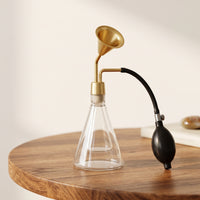 Dispenser Bottle with Bulb Decorative Glass Dispenser Bottle Clear Aroma Vessel for Home, Spa
