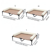 Detachable and Washable Elevated Dog Bed Easy to Clean Raised Pet Cot with Side Cushion Long-Lasting Construction Raised Cooling Pet Cot Heavy Duty Steel Frame for Patio