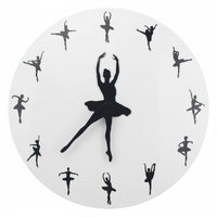 Ballet Dancer Wall Clock Minimalist Design Ballerina Wall Clock Battery Operated Home Decor for Dancers, Dance Studio
