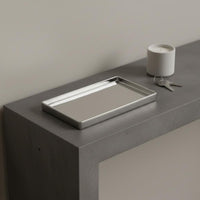 Pewter Ceramic Tray Luxury Nordic Aesthetic Storage Plate Elegant Design Ceramic Vanity Tray for Dresser, Washroom, Entryway
