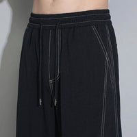 Mens Trousers with Elastic Waist for Daily Wear, Casual in Wrinkle Resistant Material, Straight Leg Loose Fit Pants, Plus Size