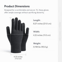 Warm Acrylic Knitted Gloves for Walking Dog, Thermal Gloves for Shoveling Snow, Touchscreen Jacquard Knit Gloves for Running