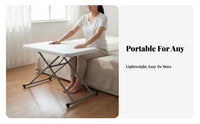 Multi-Purpose Adjustable Height Folding Table No Assembly Required Portable Laptop Desk Easy to Clean Small Space Foldable Table Rounded Corners for Students, Telecommuting Workers, Home Office, Bedroom, Dorm Room, Outdoor