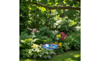 Flower-Shaped Hanging Bird Feeder Outdoor Hanging Bird Bath Lightweight Birdbath Long-Lasting for Balcony