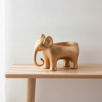 Elephant Storage Container Shiny Elephant Figurine with Storage Sculptural Catchall Tray for Desk