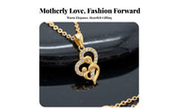 Parent Child Heart Necklace Sentimental Gift Mother Daughter Matching Necklace Vintage Design Love Heart Pendant for Women, Sons, Anniversary