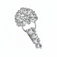 Sew-on Coat Buckle Sparkling Crystals Gold Tone Decorative Garment Fastener