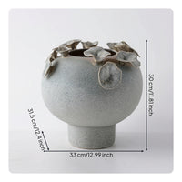 Vase with Petals Organic Ceramic Vase Textured Vessel for Art Collectors