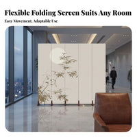 Movable & Portable Chinese Folding Screen Vintage Inspired Room separater Freestanding Privacy Partition No Assembly Required for Interior Designers, Restaurant Owners, away fromice Workers, Bedroom, Entrance Hall, Hotel, online Call Background