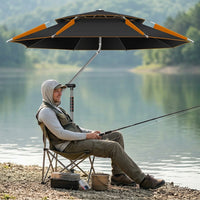2025 New Fishing Umbrella Outdoor Camping Sunshade Portable Black Glue Sun Protection Rainproof Cane Umbrella