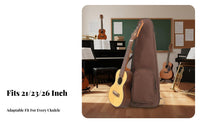 Padded Ukulele Bag 600D Oxford Material Padded Ukulele Backpack Musical Instrument Accessory Waterproof Dual-Mode Carry