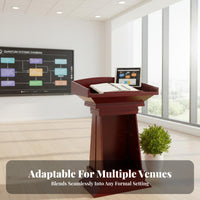 Modern Design Wooden Speech Stand Professional Look Floor Standing Podium Fine Workmanship Conference Presentation Desk Stable Design for Presenters, Event Hosts, Classrooms, Classroom, Lecture Halls, Auditoriums