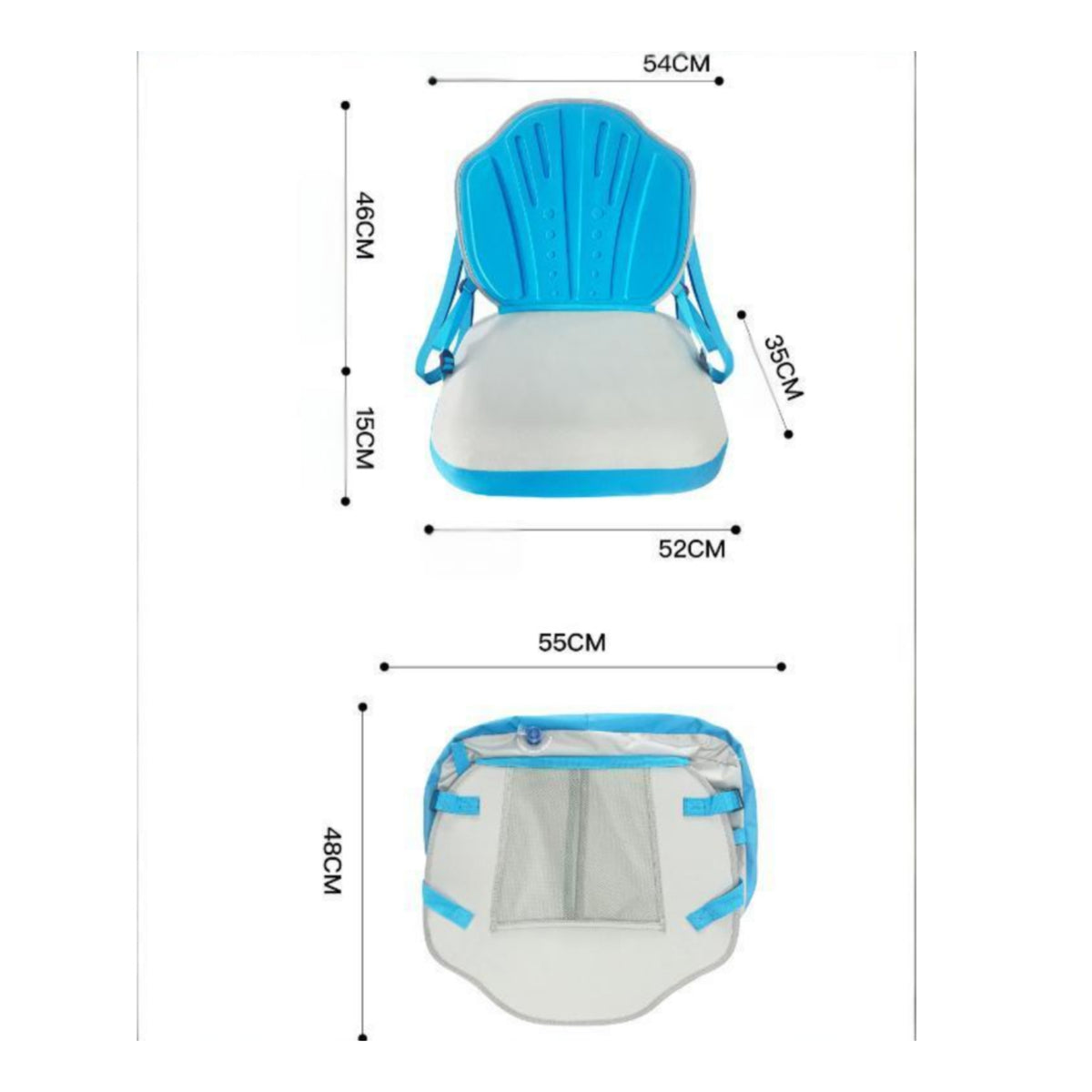 Padded Inflatable Paddle Board Seat Waterproof Inflatable Kayak Seat Ergonomic Portable for Paddleboarders