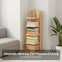 Space-Saving Vertical Corner Bookshelf Invisible Design Bookcase Stable Leaning Structure Storage Rack Multi-Tier Shelving for Apartment Dwellers, Book Lovers, Office Workers, Small Areas, Living Room, Study, Bedroom
