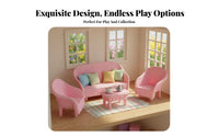 4 Pieces Realistic Intricate Dollhouse Sofa Set Great Gift 4 Piece Doll Furniture Develops Creativity for Children, Collectors