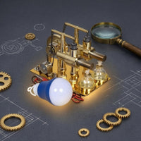 double Cylinder Heat-Cycle Engine Reflective Finish Heat-Cycle Engine Model Thermodynamics Demonstration