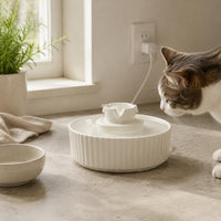Filtered Ceramic Pet Fountain Easy to Clean Feline Water Fountain Unleaded Dishwasher Safe for Cats, Dogs, Indoor