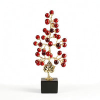 Crystal Grape Tree with Pedestal Tabletop Grape Tree Ornament Glossy Fruit Ornament for TV Cabinet
